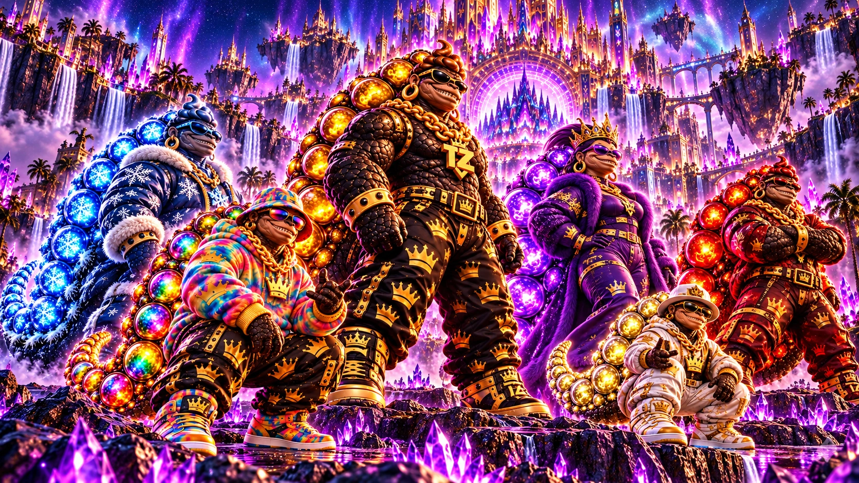 Turdzilla defending the gates of Toezlandia against the invasion, with the Zilla Realm hanging beyond the portal
